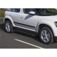 Пороги "Black" Rival для Skoda Yeti 2009-2018, 173 см, 2 шт., алюминий, F173ALB.5101.1