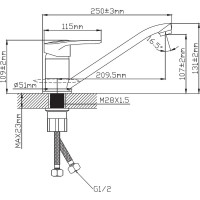 Смеситель для кухни Эверест с длинным изливом B49-025