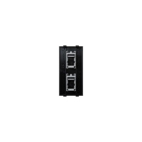 Адаптер Simon на 2хRJ45 коннектора, S-модуль, с защитными шторками, графит S76B-14