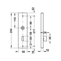 Терминал Hafele DT Lite, латунь полированная, J правый 40-65мм 917.56.018