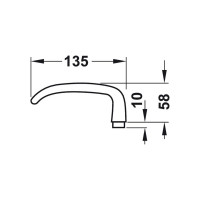 Терминал Hafele DT Lite, латунь полированная, J левый 40-65мм 917.56.008