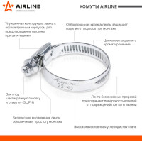 Червячный хомут Airline 10-16/9 мм, оцинкованный W1 AHC-SZ-02
