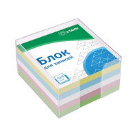 Блок для записей Стамм имидж, 9x9х4,5 см, пластиковый бокс, цветной БЗ-995401