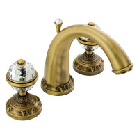 Смеситель для раковины Migliore CRISTALIA на 3 отв., ручки CRYSTAL, бронза 18583