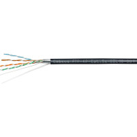 Кабель витая пара Cabeus экранированная ftp (f/utp), категория 5e, 4 пары (24 awg), одножильный, экран - фольга, для внутренней и внешней прокладки (+75 c - -40 c), lszh-uv (100 м) FTP-4P-Cat.5e-SOLID-OUT-LSZH-UV-100