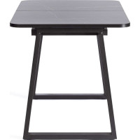 Стол Tetchair Maltido лдсп/hpl/металл, 130x75+30x75 см, мрамор черный/черный 20627