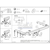 Полностью оцинкованный фаркоп GALIA для Chrysler Grand Voyager IV 2001-2007, Dodge Caravan IV 2001-2007 тип шара A C023A