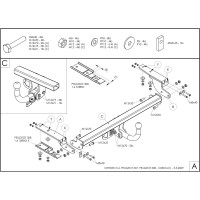 Полностью оцинкованный фаркоп GALIA для Citroen C4 седан 2012-2022, Citroen C4 хетчбек 2004-2018, Peugeot 307 хетчбек 2001-2007, Peugeot 308 хетчбек 5 дв 2007-2012 C038A