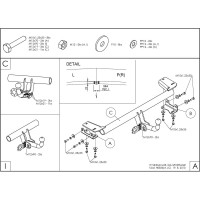 Полностью оцинкованный фаркоп GALIA для Hyundai ix35 2010-2015, Kia Sportage 2010-2015 быстросъемный шар H083C