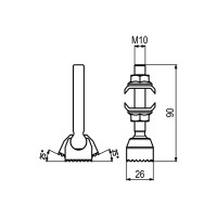 Нажимной упор KUKAMET с рифленым наконечником 914-4