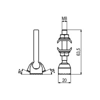 Нажимной упор KUKAMET с рифленым наконечником 914-3