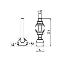 Нажимной упор KUKAMET с рифленым наконечником 914-5