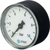 Манометр аксиальный STOUT, корпус Dn 50 мм 1/4, 0...10 бар, кл.2.5 SIM-1009-501008 RG0094NU9EUEFL