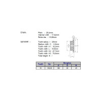 Звёздочка ACE для цепи 16B-1 Z=16 со ступицей, HT, под расточку 00-00049206