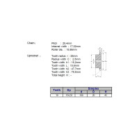 Звёздочка ACE для цепи 16B-1 Z=19 со ступицей, HT, под расточку 00-00049209