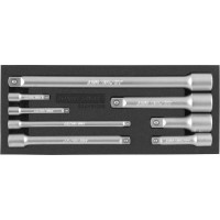 Набор удлинителей Jonnesway S24H5108S 1/4, 3/8, 1/2DR, 50-250 мм, 8 предметов 046783