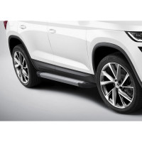 Алюминиевые порог Rival Silver для Skoda Kodiaq II 2017-н.в., 180 см, 2 шт., F180AL.5102.2