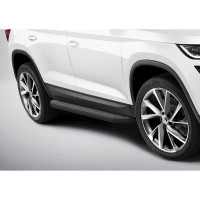 Алюминиевые пороги Rival Premium-Black для Skoda Kodiaq II 2017, 2 шт., A180ALB.5102.2