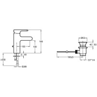 Смеситель для раковины JACOB DELAFON SINGULIER E10860-CP 00000012237