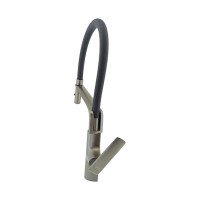 Смеситель для кухни OUTE из латуни цвет темно-серый, с гибким черным силиконовым изливом T11013BY