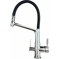 Смеситель для кухни OUTE с гибким изливом и дополнительным выводом под фильтр, хром T61303B