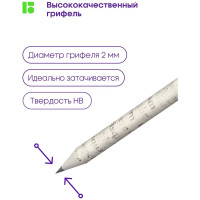 Чернографитный карандаш Berlingo green series newspaper pencil hb, заточенный BP01322
