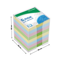 Блок для записей Стамм basic 8x8х8 см, пластиковый бокс, цветной БЗ-888401