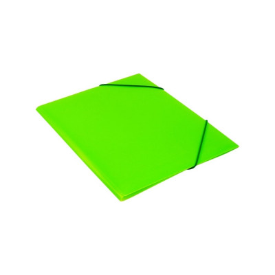 Папка БЮРОКРАТ Double Neon DNE510LETT на резинке, A4, пластик, корешок 30 мм, 0.5 мм, салатовый 1131606