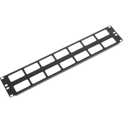Горизонтальный кабельный органайзер ЦМО 19, 2U, с окнами для кабеля, черный ГКО-О-2-9005