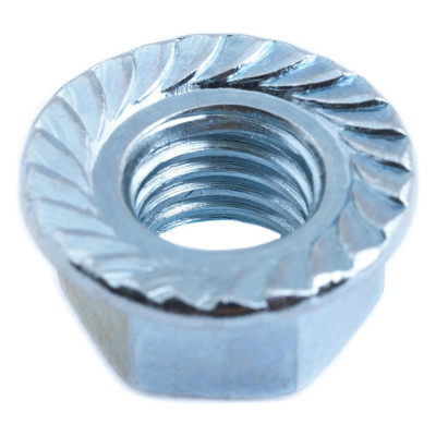 Гайка с фланцем Стройбат DIN 6923 М24 белый цинк 1 шт 345380