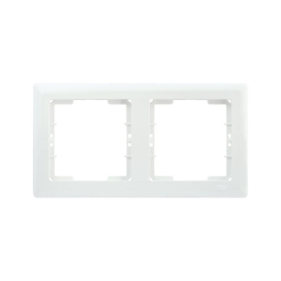 2-местная горизонтальная рамка IEK РГ-2-ББ BOLERO белый EMB20-K01