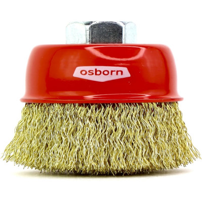 Щетка чашечная 60 мм, М14, ворс гофрированная латунир-я сталь 0.30 мм, для УШМ OSBORN 613.061-0008