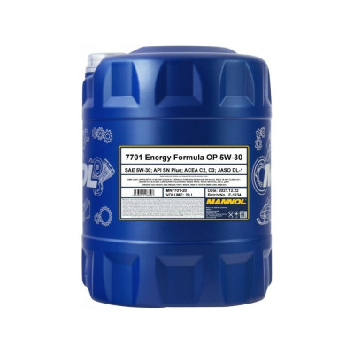 Синтетическое моторное масло MANNOL ENERGY FORMULA OP 5W-30 20 л 1078