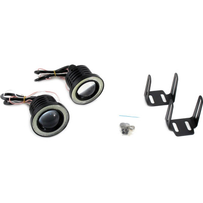 Противотуманные фары 64мм/10W с ангельск.глаз,линза Вымпел FOG LIGHT 5078