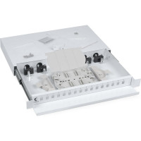 Кросс бокс Cabeus оптический, на 16 SC LC duplex, со сплайс пластиной, выдвижной, ODF-19-16-SC
