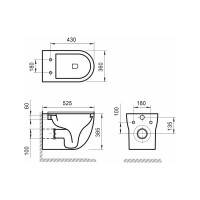 Подвесной безободковый унитаз BelBagno ONDA P-trap BB066CHR