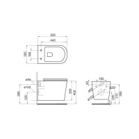 Подвесной безободковый унитаз BelBagno VENETO с креплением BB132CHR