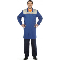 Халат СОЮЗСПЕЦОДЕЖДА Профессионал василек/светло-серый, р. 52-54/рост 170-176 2140024502031