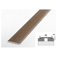 Порог прямой алюминиевый (35 мм; 0.9 м; ламинированный; дуб мокко) Лука УТ000020147