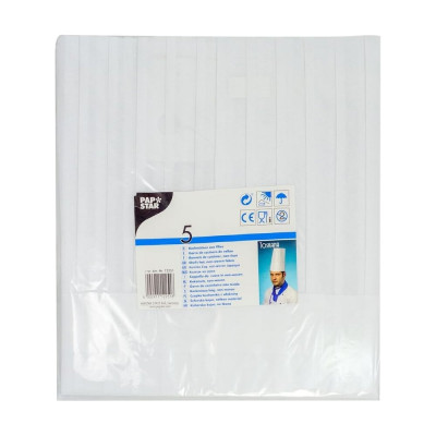 Одноразовый поварской колпак PAPSTAR ШЕФСКИЙ Н300 мм, 5 шт/уп, нетканый, белый PS-12251