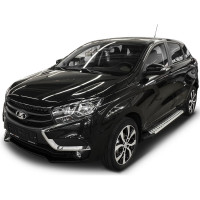 Пороги на автомобиль Rival Bmw-Style круг для Lada Xray 2015-н.в., 173 см, 2 шт., алюминий D173AL.6002.1