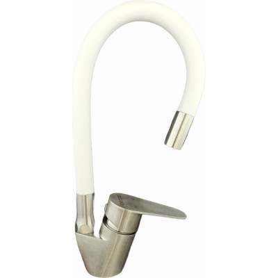 Смеситель для кухни OUTE однорычажный из нержавеющей стали SUS 304, белый/хром T40583B T40593B