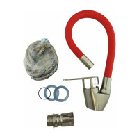 Смеситель для кухни OUTE однорычажный из нержавеющей стали SUS 304, красный/хром T40583B-8 T40593B-8