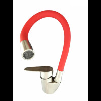 Смеситель для кухни OUTE однорычажный из нержавеющей стали SUS 304, красный/хром T40583B-8 T40593B-8