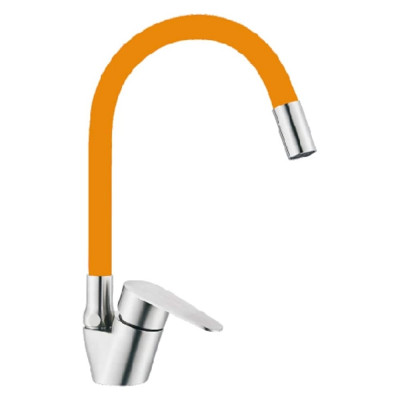 Смеситель для кухни OUTE однорычажный из нержавеющей стали SUS 304, оранжевый/хром T40583B-4 T40593B-4