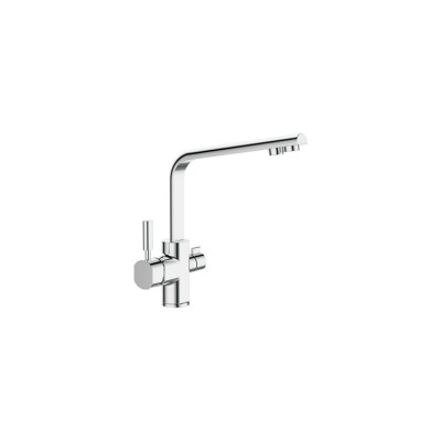 Смеситель для кухни OUTE поворотный высокий излив, крепление на гайке, глянцевый хром T61103B