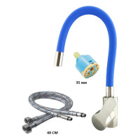 Смеситель для кухни OUTE из нержавеющей стали SUS 304 с синим гибким съемным изливом, цвет матовый T40193B-3