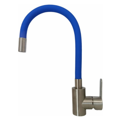 Смеситель для кухни OUTE из нержавеющей стали SUS 304 с синим гибким съемным изливом, цвет матовый T40193B-3