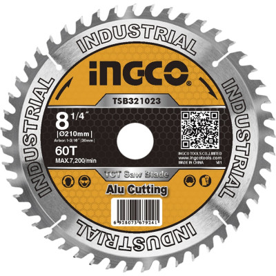 Диск пильный по алюминию TCT (210х30 мм; 60Т) INGCO TSB321023