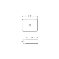 Раковина накладная Azario 510х405х110 мм AZ-2178